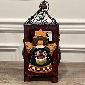 Angel Metal Lantern/Candle Holder/Hanging Christmas Lantern Cage Centerpiece Art
